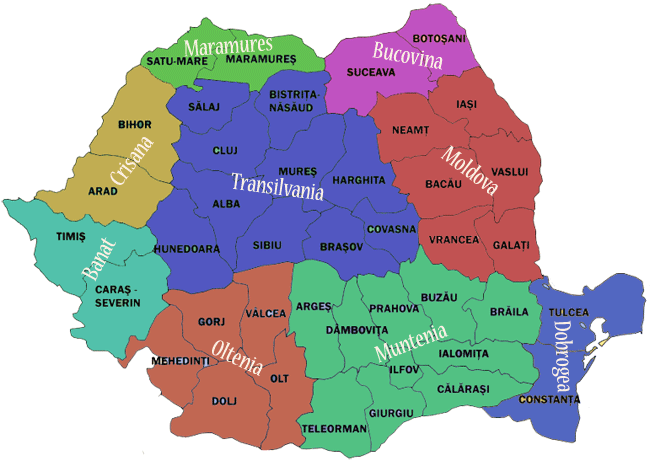 Romania pe regiuni
