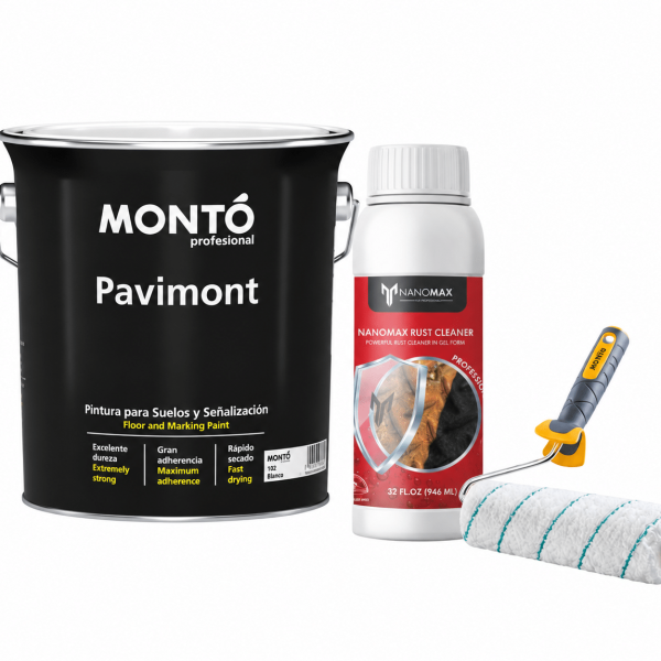 KIT Curățare Rugină Pavaj & Beton – Protecție Efect Umed Sigilant protecție efect umed 4L + Curățare Rugină Pavaj, Beton, Piatra 1L + Trafalet, NanoMax