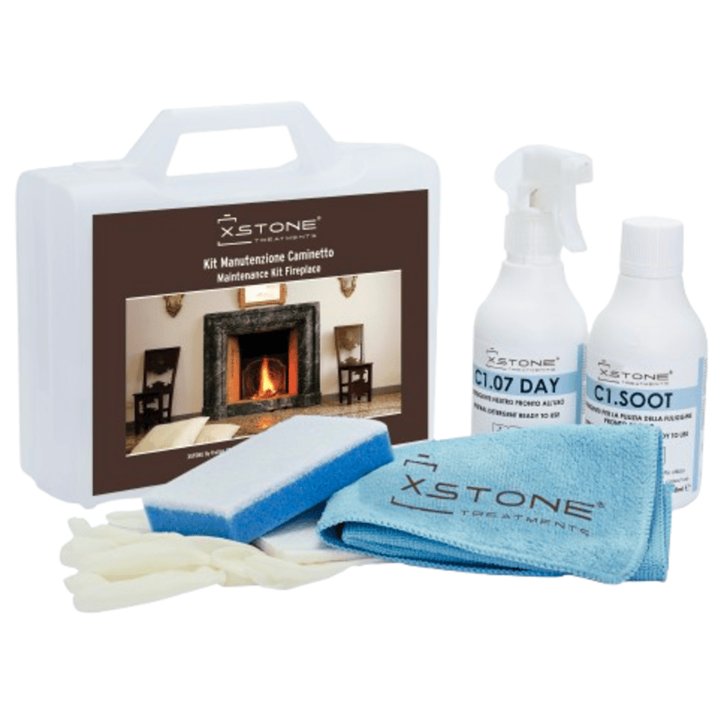 kit_caminetto-removebg-preview-3 KIT COMPLET PROFESIONAL detergent curatare depuneri de murdărie și grăsimi arse de pe cuptoare, seminee, grătare sobe, caramida, sticla, marmura, granit, piatra naturala, beton, Caminetto, XSTONE, 250ml - imagine 1